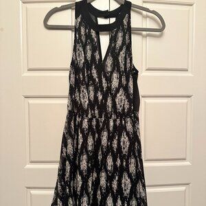 Lush black patterned mini dress